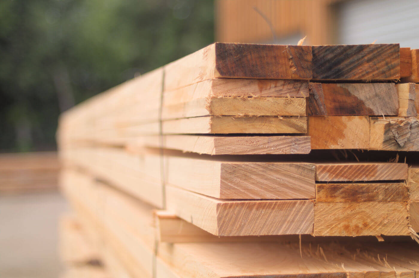 A stack of roughsawn timber