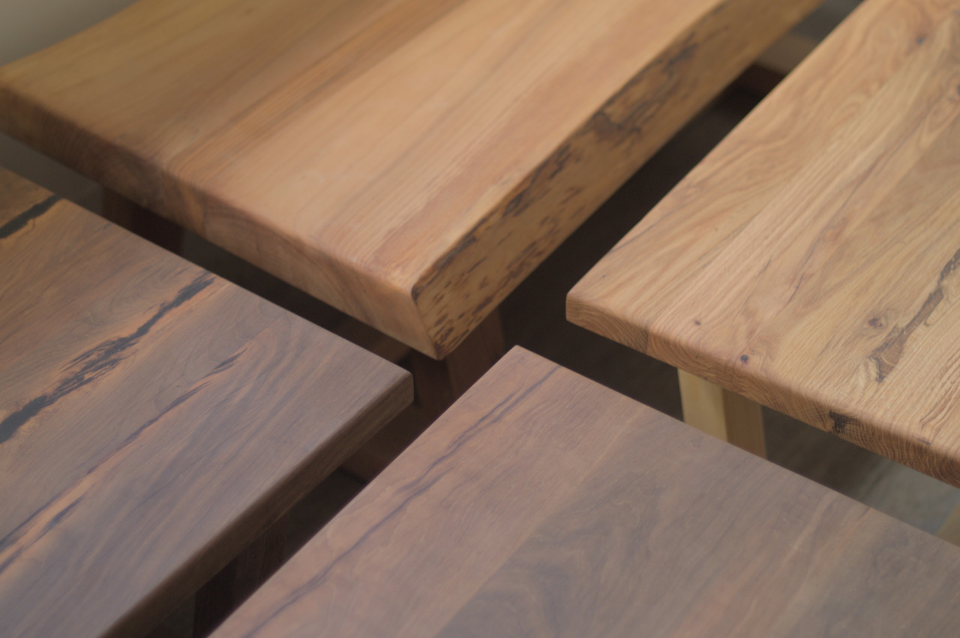 Maire and oak coffee tables